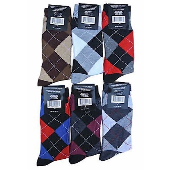 Men Lords Argyle Diamond Multi Color Dress Socks (3 pairs) - Picture 5 of 15